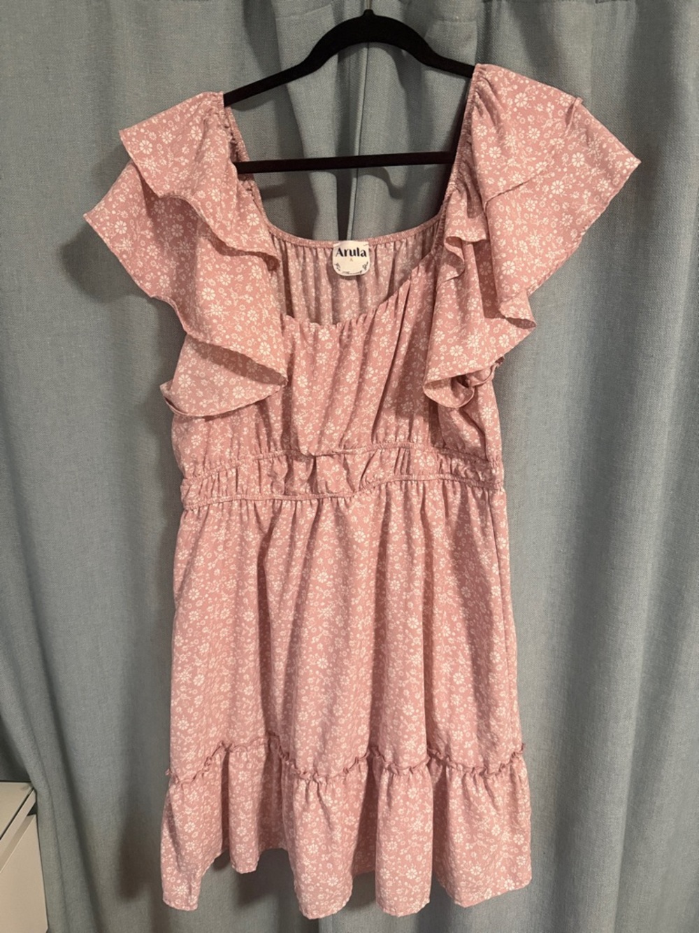 ARULA Pink Floral Ruffle Summer Dress - size a
